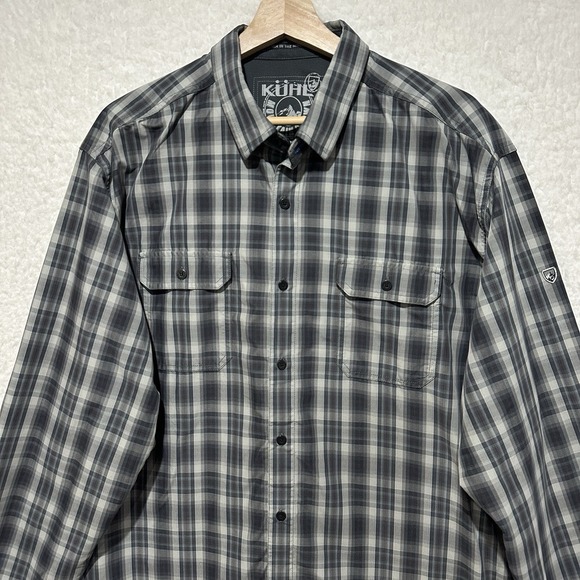 KUHL Eluxur Men's Multicolor Plaid Long Sleeve Button Down Outdoor Shirt Size XL - Picture 4 of 16